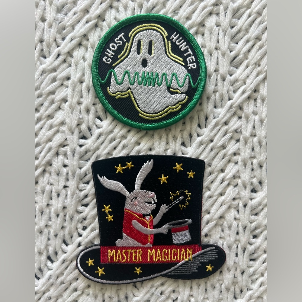 Owlcrate Kids Children’s Iron-on Patches Halloween  Ghost Hunter Magician